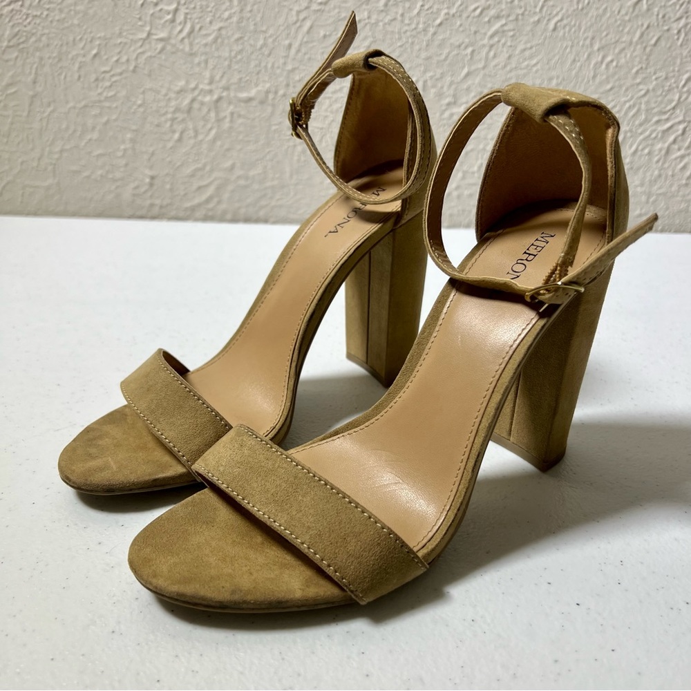Merona Tan Block Heel Sandals